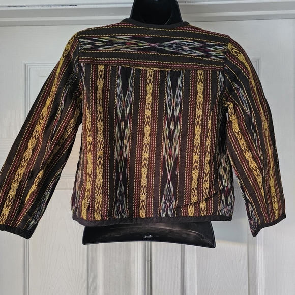 Grandma core abstract 3/4 sleeve cardigan blazer structured jacketSize small - Picture 3 of 4